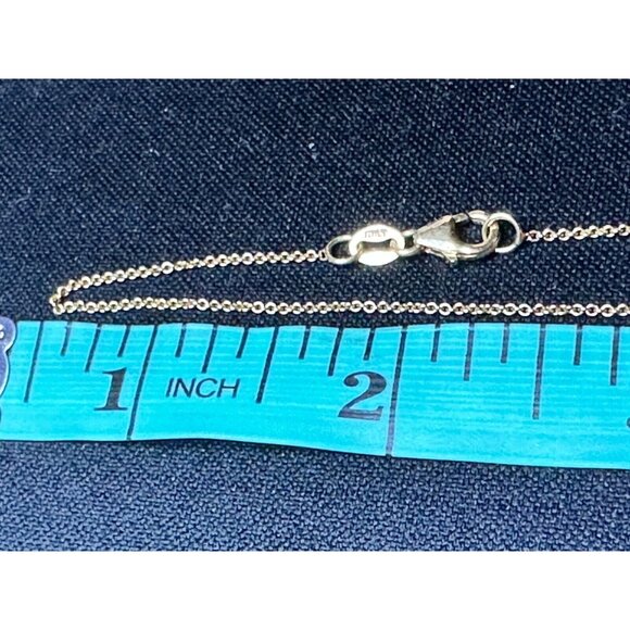 18K Gold Yellow Puffed Heart Diamond Dangle 8.5mm Pearls 16"Chain 5.46 Grams. - Picture 11 of 13